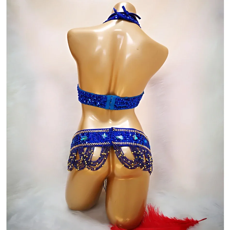 Seksowny biustonosz i pasek do tańca brzucha 2 PCS Zestaw akcesoriów do tańca dla dorosłych kobiet Strip Dance Performance Night Club Stage Catwalk Props