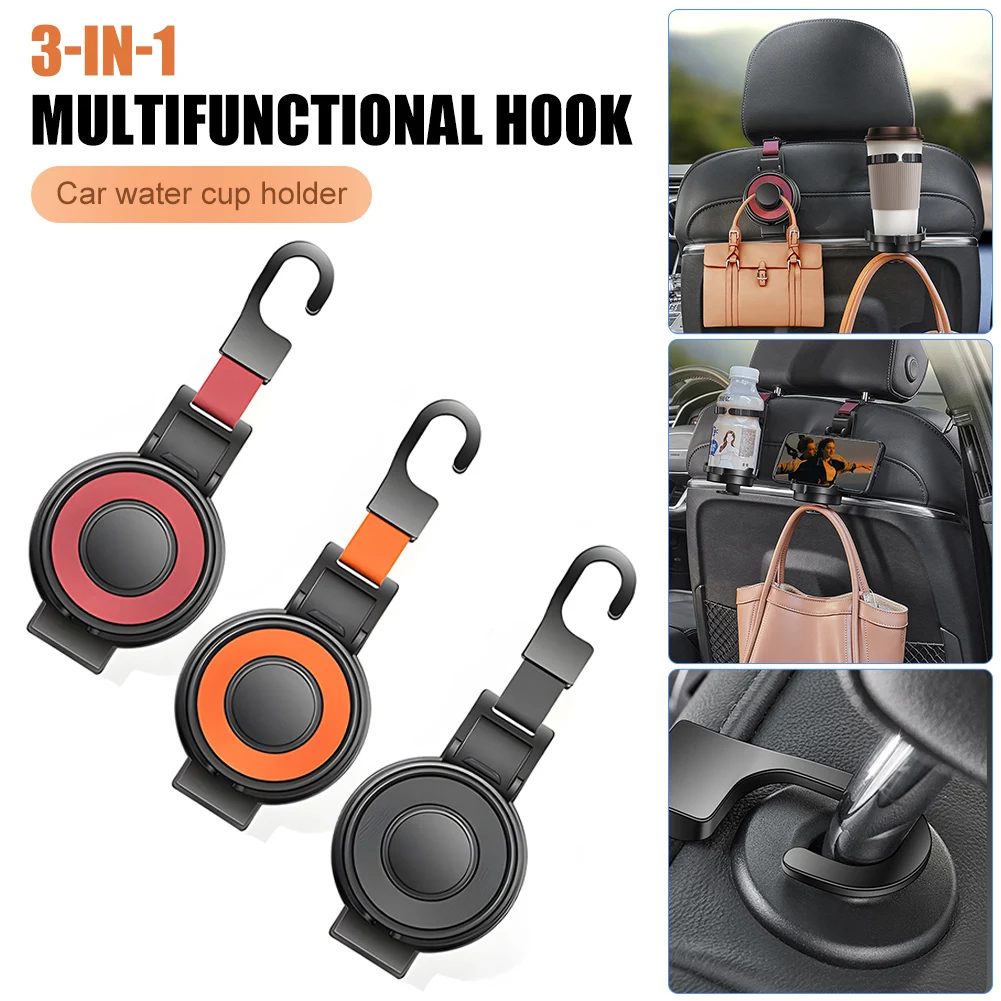 

Car Water Cup Holder Car Seat Headrest Hook Multifunctional Auto Back Seat Organizer Hanger Car Interior Accessories