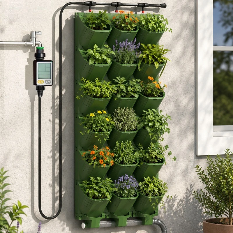 Smart Garden Vertical Planter - 벽걸이형 화분 세트, 스마트 점적 관수
