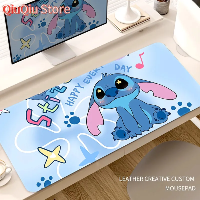 

Stitch Mouse Pad Girls Oversized Desk Pad Work Position Keyboard Pad Customized Computer Pad Dormitory Cloth Cartoon