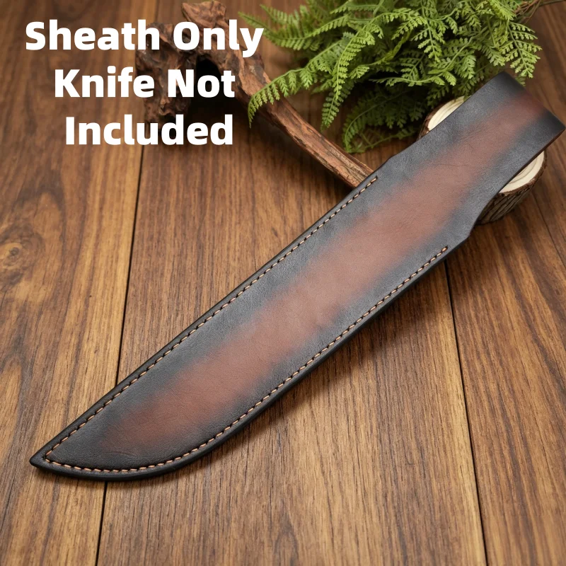 Two Tone Croc Emboss Spliced Split Cowhide Knife Sheath Metal Snap Waist Belt Tool Scabbard Sheath Only No Knife Included view 5