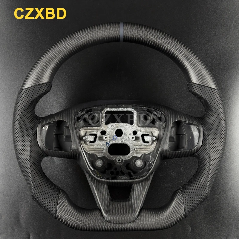 Rode marker geschikt voor Ford Fiesta ST MK8 2021 Focus matzwart koolstofvezel stuurwiel Hoge kwaliteit sportwiel aangepast