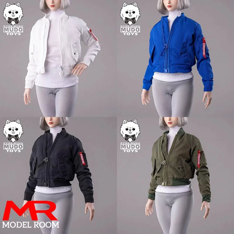 

CTC-010 1/6 Scale Female Pilot Zipper Jacket Short Top Clothes Model Fit 12'' Soldier Action Figure Body Dolls