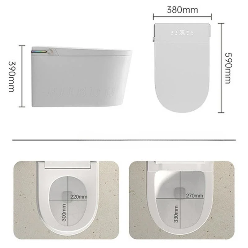 Wall Mounted Intelligent Toilet Bidet Smart Toilet for Bathroom Tankless Auto Open/Close Heated Seat Electric Elongated WallHung