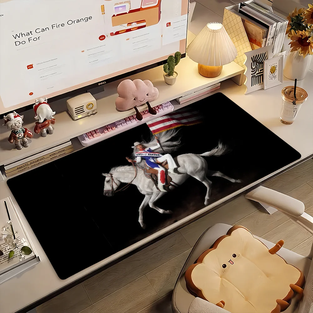 B-BeyonceES Cowboy CARTER MousePad Non-slip Locking Edge PC Laptop Accessories Rubber Office Keyboard Large Game XXL DeskMat