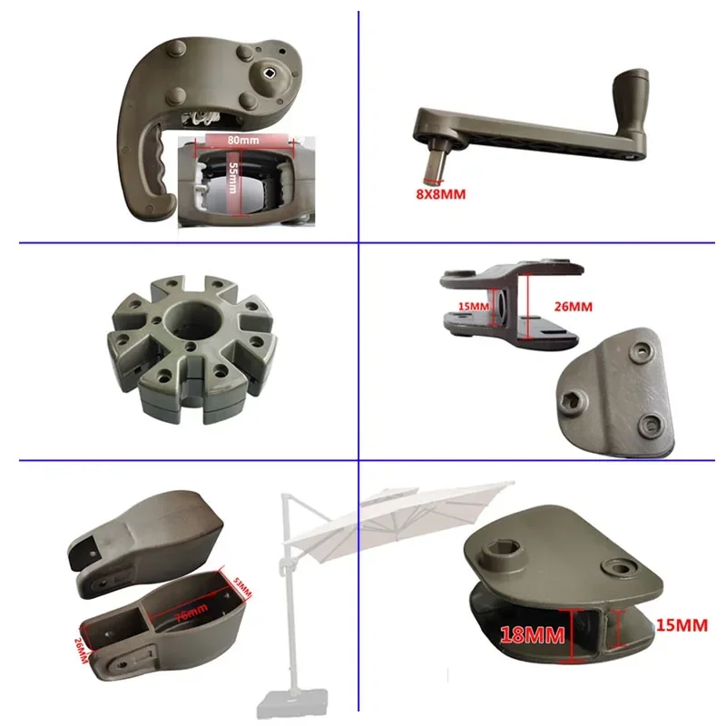 Наружный зонт от солнца, запчасти для ремонта балкона, двора, банана, зонт, оригинальные детали, наружный зонт от солнца, запасные части