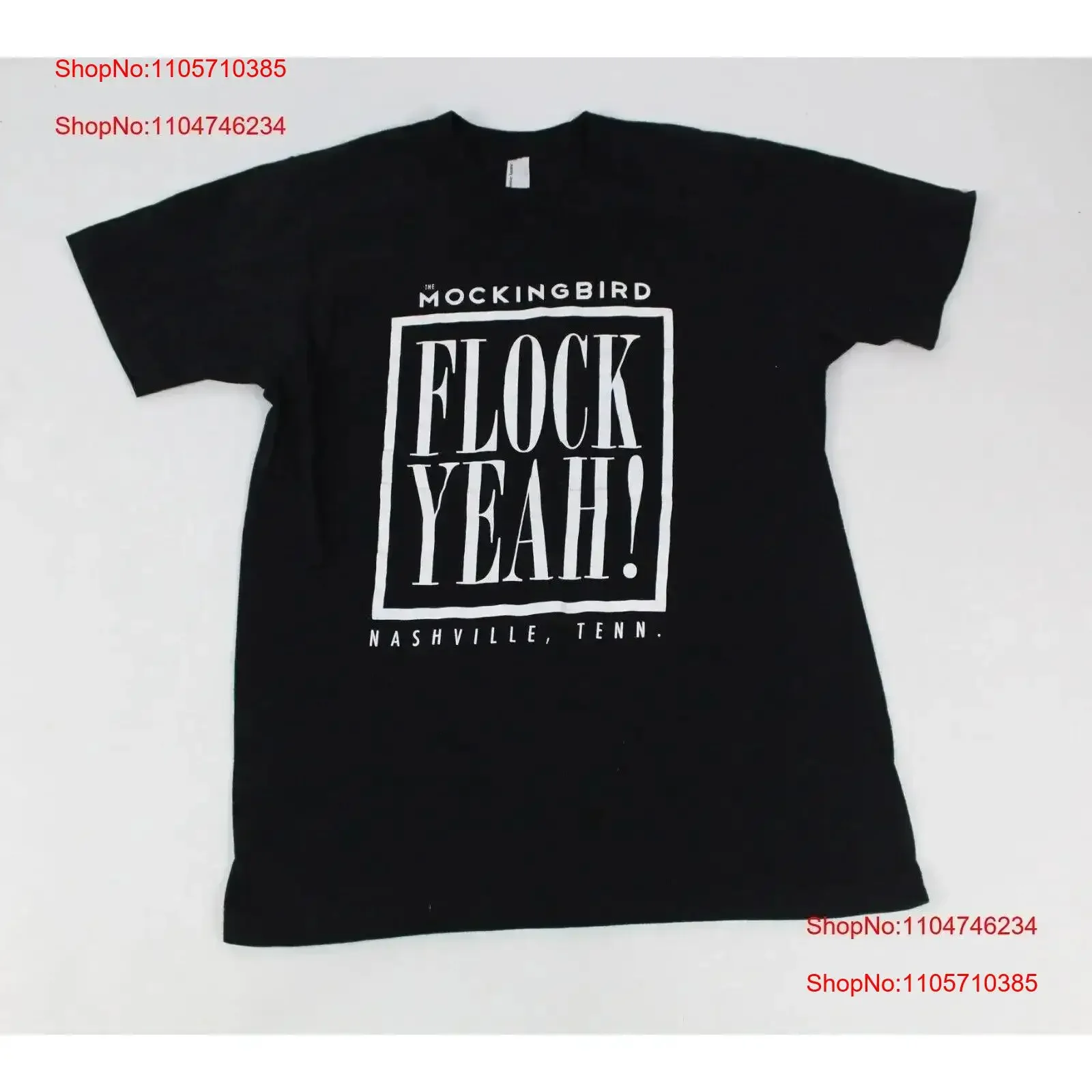 The Mockingbird Flock Yeah Black T Shirt Size Medium vintage Washed Comfortable Slightly homme fashion Stylish Soft vintage