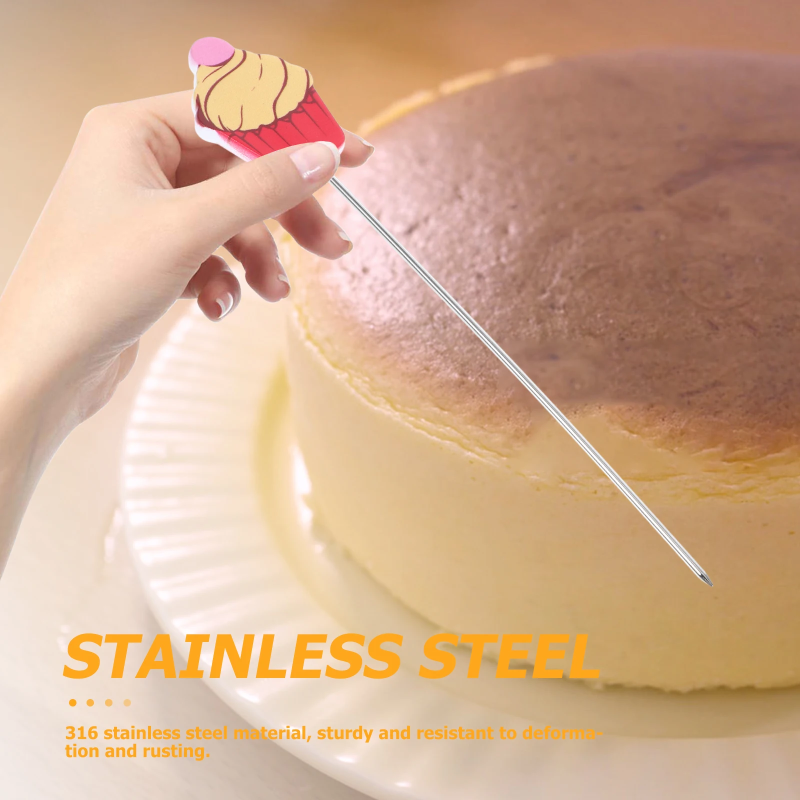 

2Pcs Cake Tester Stainless Steel Baking Tool for Doneness Check Dessert Making Muffin Pins Cookie Testing Accessories