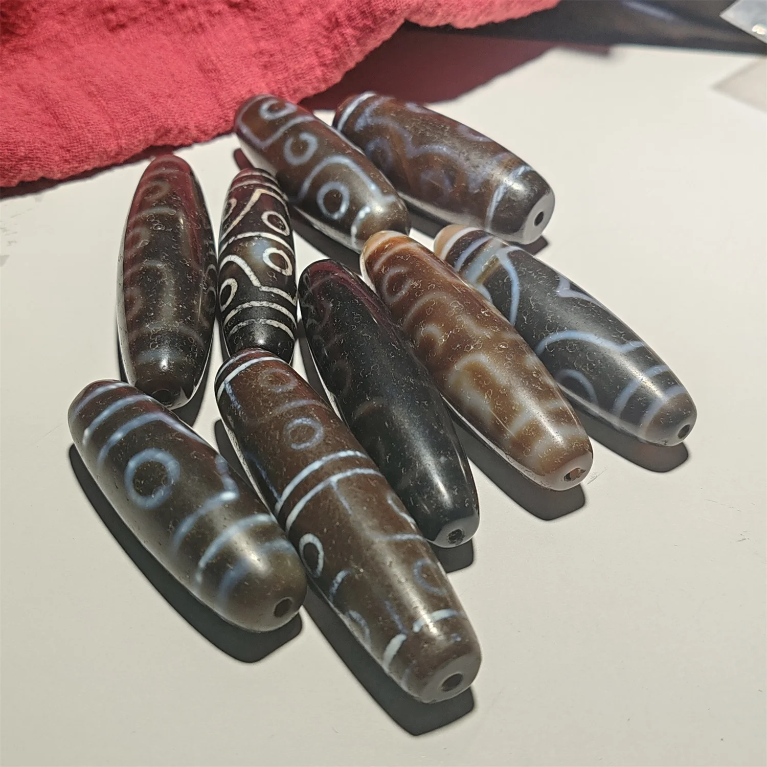 1pcs/lot Natural Agate Dzi Three, six, seven, nine eyes and other patterns Make necklace bracelets Ethnic accessories