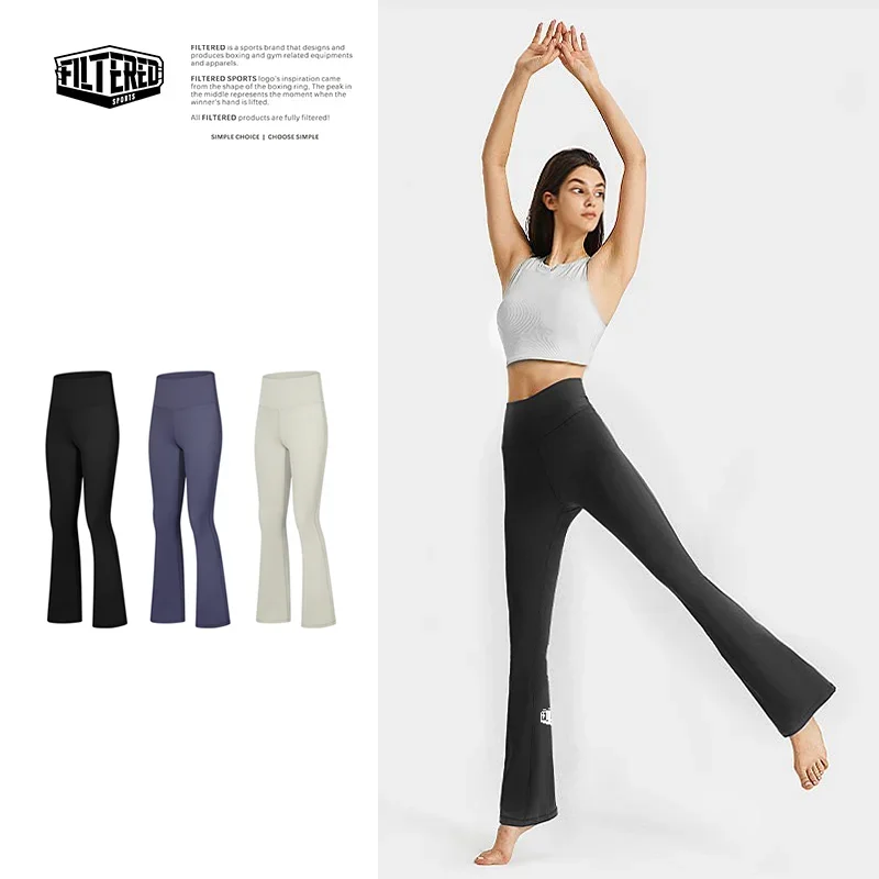 

Filtered Sports Women High Pocket for Women Ladies Long Workout Leggings Waist Yoga Flare Pants with Slim Fit and Hidden BFA040