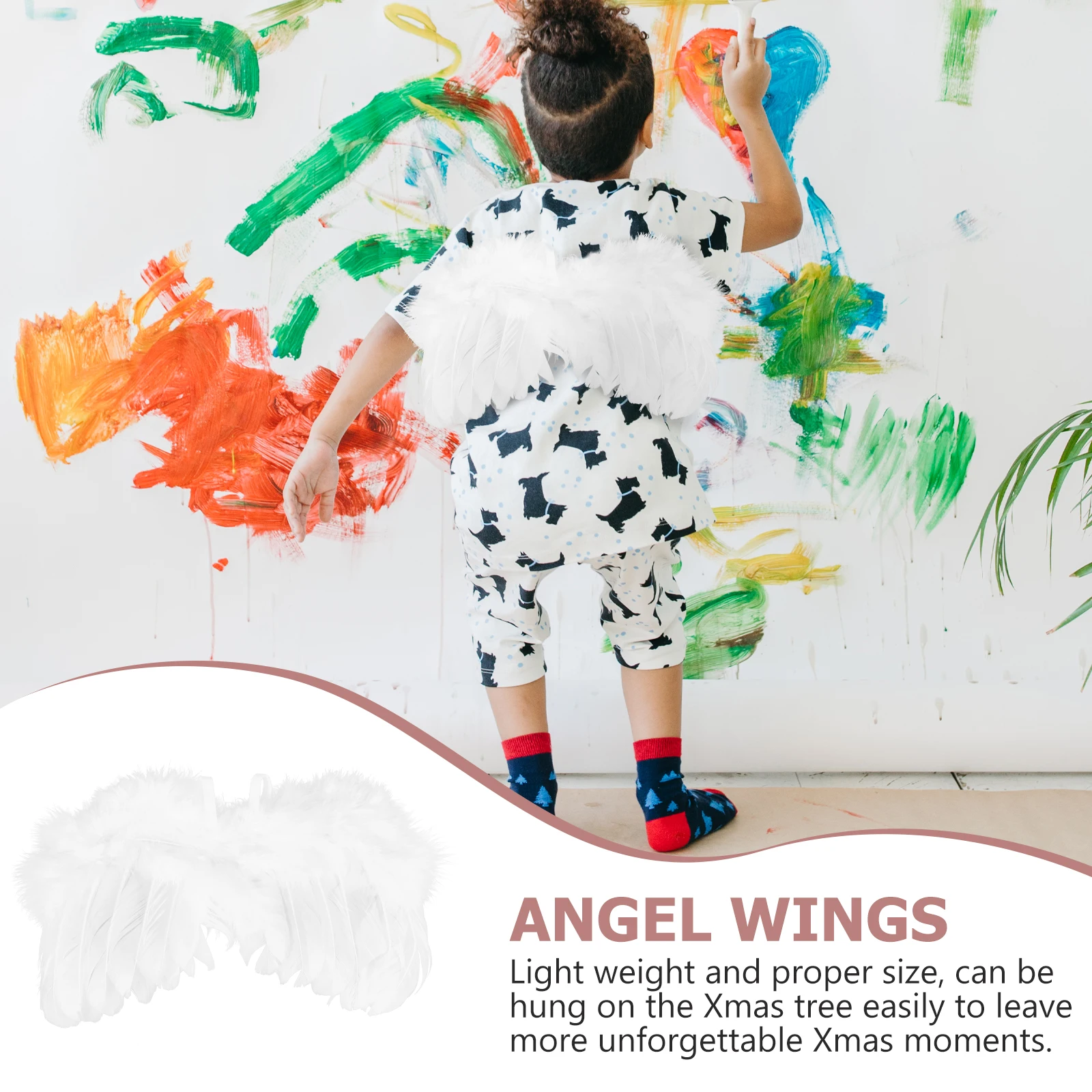 

1 Set Kids Fairy Wing Headband Kit Golden Leaves Angel Wings Decorative Costume Props For Christmas Party Performance Photo