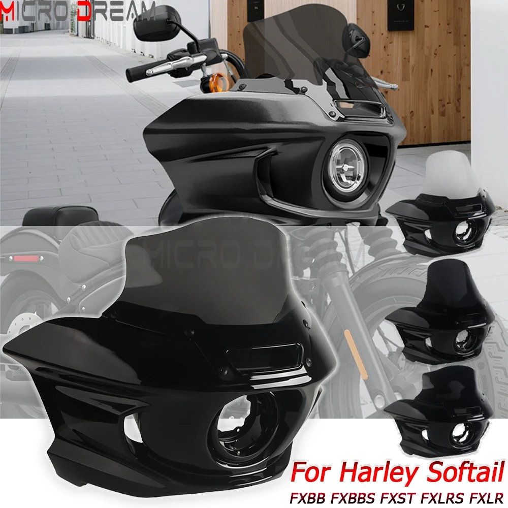 

Обтекатель лобового стекла мотоцикла 7 "9" 14,4 "18,4" для Harley Softail Street Bob FXBB FXBBS FXST FXLR опорный кронштейн капота фар