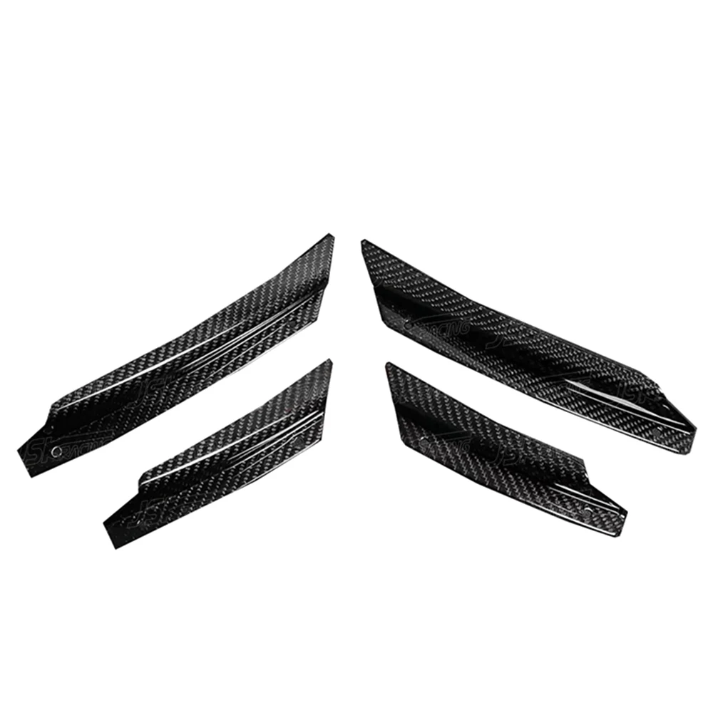 For Chevrolet Corvette C8 Z51 2020-2022 Dry Carbon Fiber Front Bumper Fins Splitters Canards