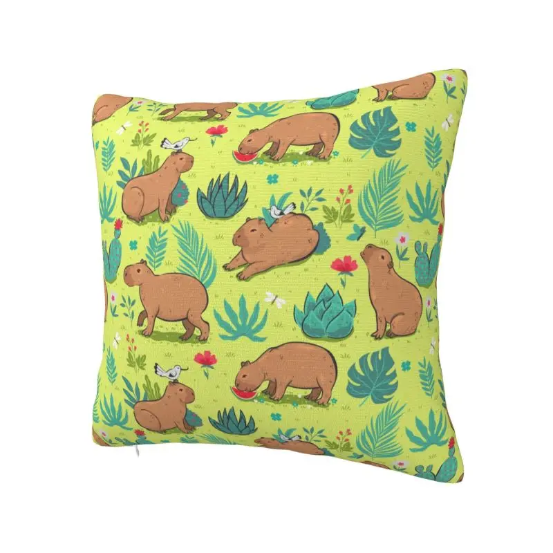 Cute Animal Capybara Cushion Cover 50x50 cm Polyester Soft Throw Pillow Case For Sofa Chair Decoration Bedding Pillowslip