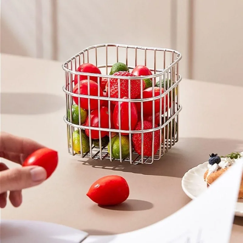 1pc Stainless Steel Tools Storage Basket Multi-Purpose Makeup Brushes Skincare Tools Perfume Organizer Cosmetic Sorting Box