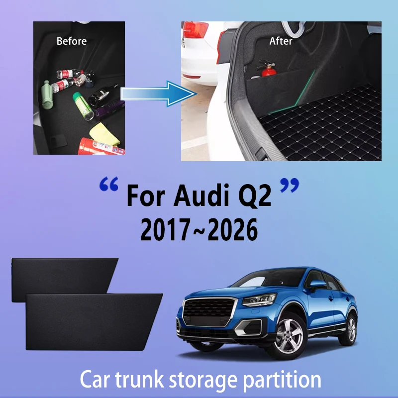 

Car Accessories For Audi Q2 2017~2026 25 Thickening Trunk Storage Partition Multifunction Storage Auto Interior Parts Organizer