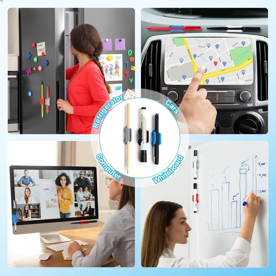 20 حزمة من حامل القشرة المطورة حامل القلم اللاصق لمكتب حامل قشرة السيليكون وحامل العلامة لجدار الحافظة والفصول الدراسية S