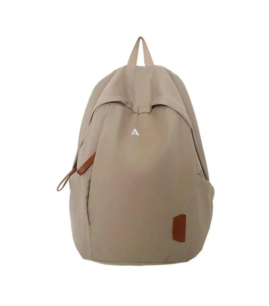 Computer backpack women's high-end solid color travel backpack large capacity high school schoolbag boys college students black
