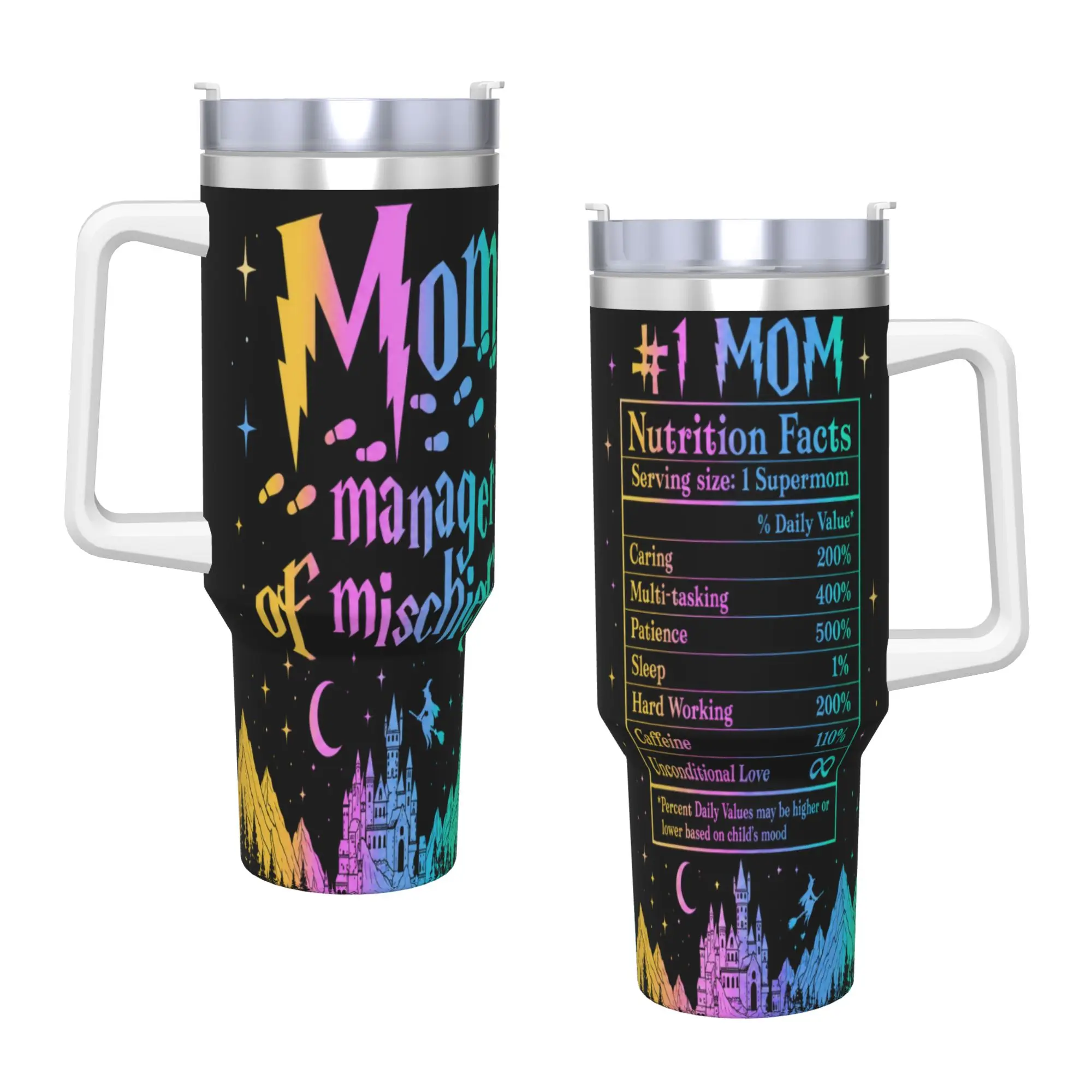 Mon Manager Of Mischief Tumbler  Cold Drink Water Bottle Keep Heat Stainless Steel Thermal Cups Design Travelist Mugs Cup