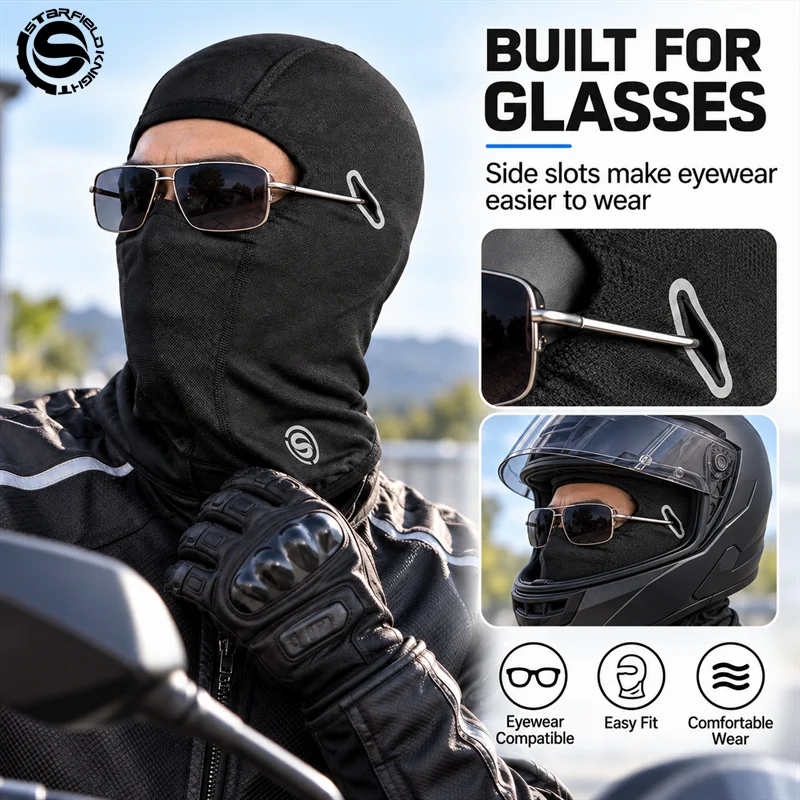 Motorcycle Cycling Mask Summer Breathable Full Face Helmet Liner Headwear Cover Cap Moisture Wicking Quick Drying Riding Gears