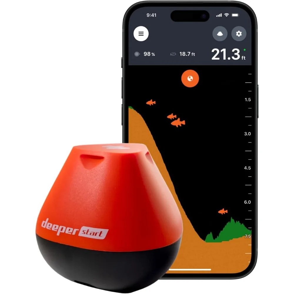 

START Smart Fish Finder - Portable Fish Finder and Depth Finder For Recreational Fishing From Dock, Shore Or Bank Freight free