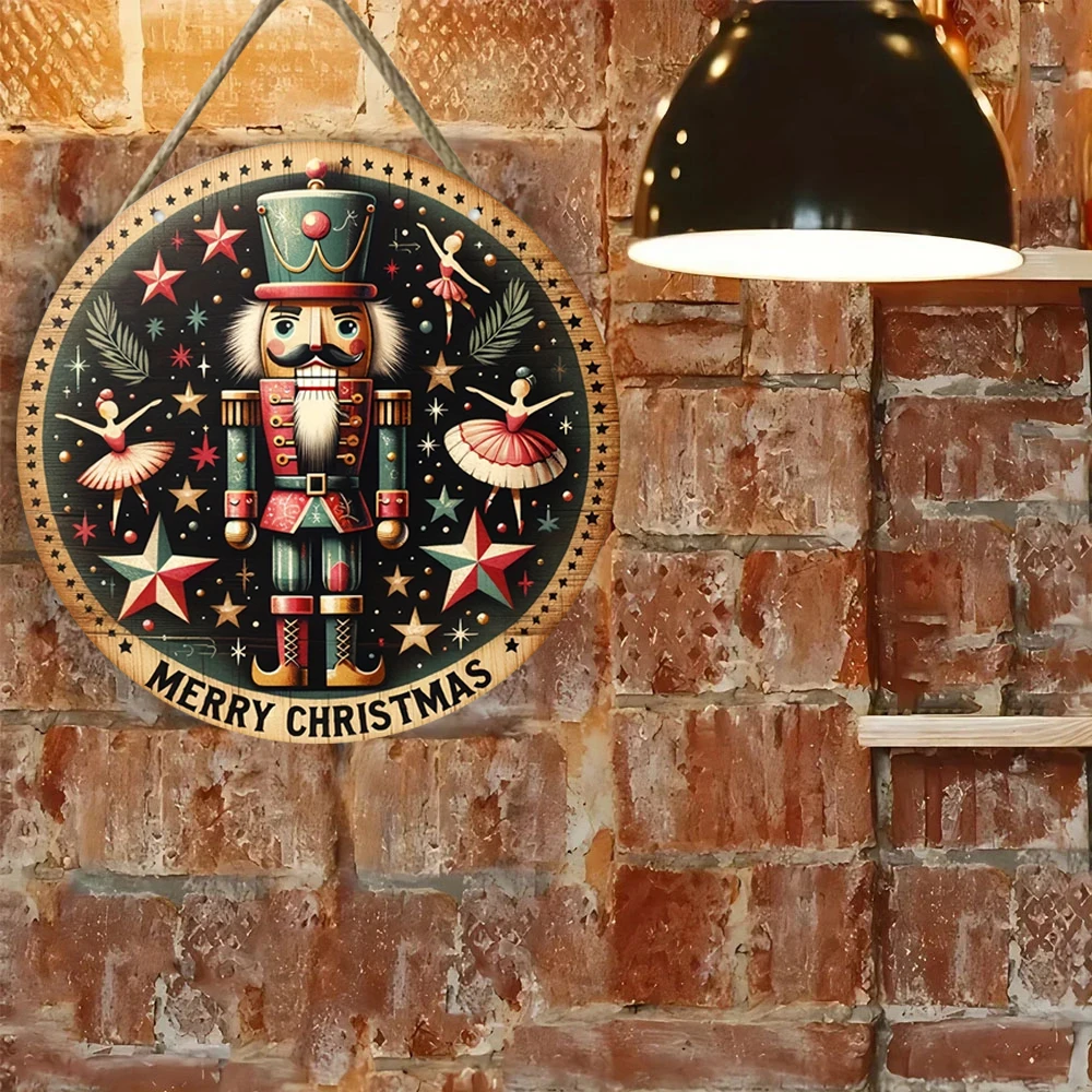 لافتة تعليق على الحائط لتزيين كسارة البندق لعيد الميلاد العتيق - لوحة ترحيب مصنوعة من الخشب مع موضوع كسارات البندق، متعددة الأغراض #6