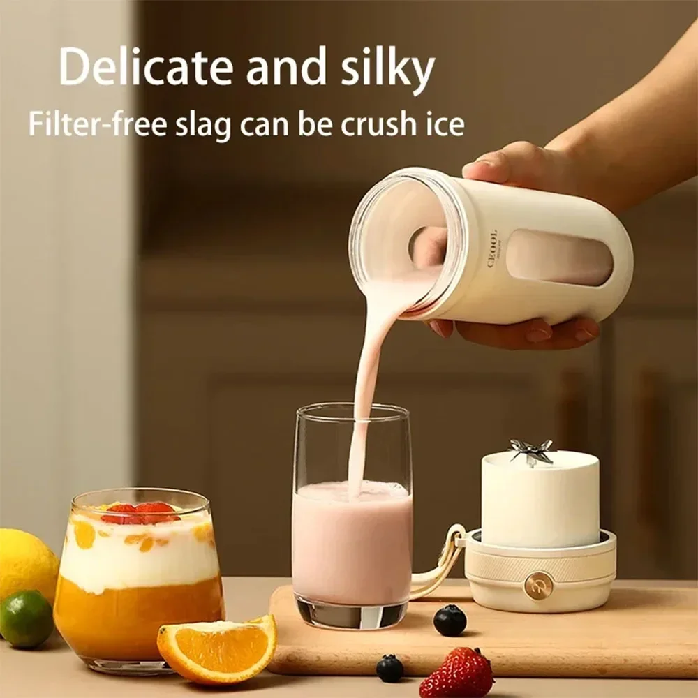 Portable Electric Juicer Blender, Fruit Mixers, USB Rechargeable, Smoothie Cup, Mini Squeezer, Juice Maker, 10 Blades