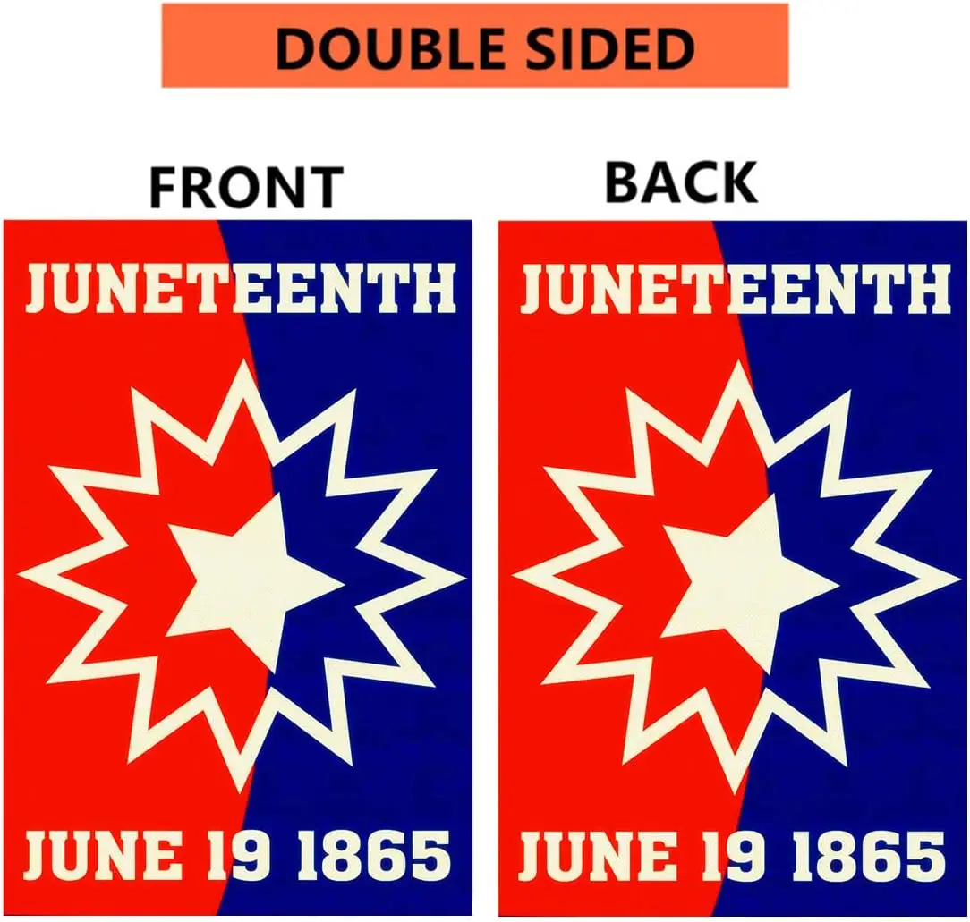 Juneteenth Garden Flag 12x18inch June 19th 1865 Independence Day Freedom African Black History Flag Vivid Color. (Juneteenth Gar