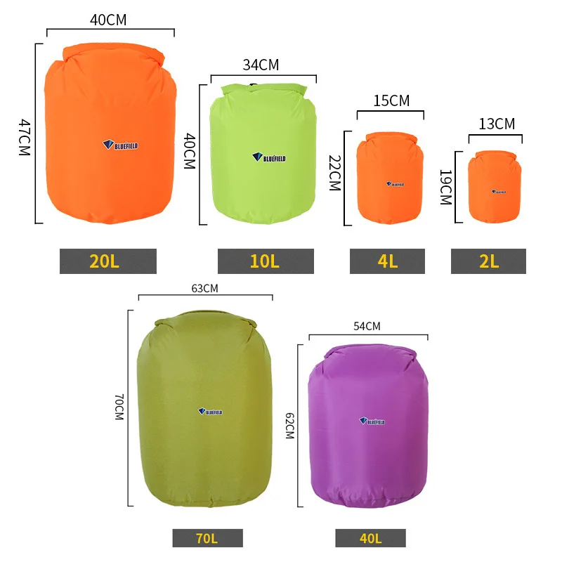 Уличная водонепроницаемая сумка для плавания, сухая сумка 2/4/10/20/40/70L, Водонепроницаемые Плавающие сумки для сухого снаряжения для лодки, рыбалки, рафтинга, плавания