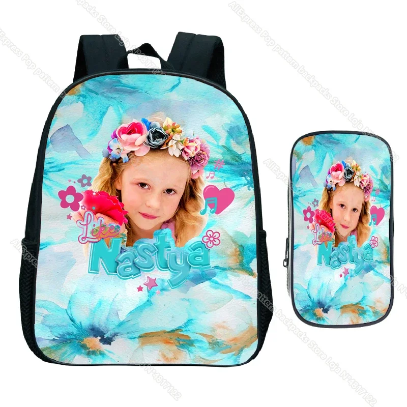 2pcs Set Like Nastya Backpack Toddler Boys Kids Girls Kindergarten Toy Rucksack Organizer Summer Portable Knapsack