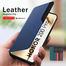 Honer 200 Pro 5G Case Smart View Flip Leather Cover For Honor 200 Pro Honor200 Honar 200Pro 5G 2024 Magnetic Book Stand Coque