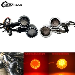 Universal Motorcycle 4 wire 12v Bullet LED Brake Running Blinker Turn Signal Indicator Light For Harley Chopper Cruiser Bobber