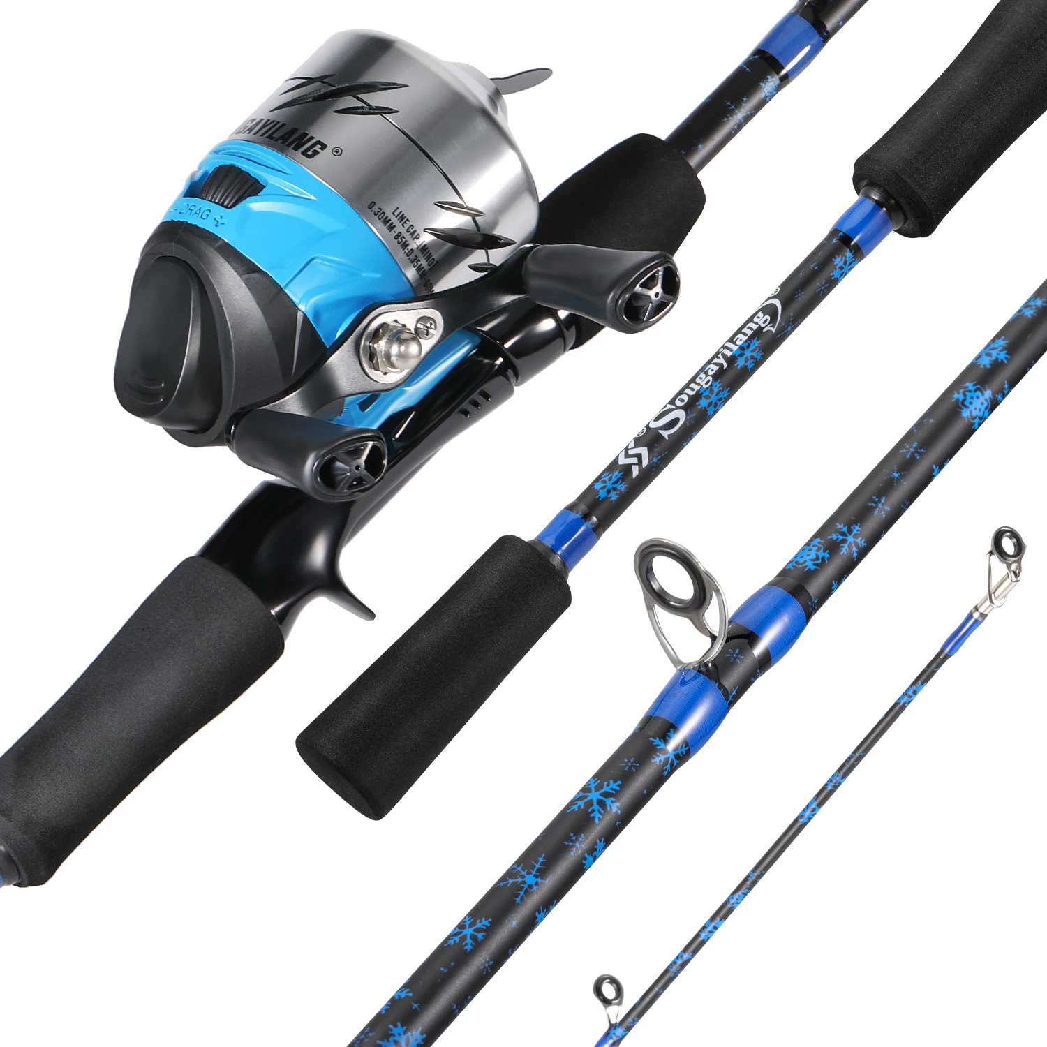 

Sougayilang 1.8m 2section Carbon Fishing Rod and Spincast Reel Combo Max 8kg Bass Fishing Pole Set for Freshwater Fishing Pesca