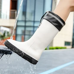 Women's Rain Boots Summer Anti-Slip Trend Soft Rain Shoes Outdoor Fishing Winter Thick Sole Waterproof Shoes Fashion Comfy 2024