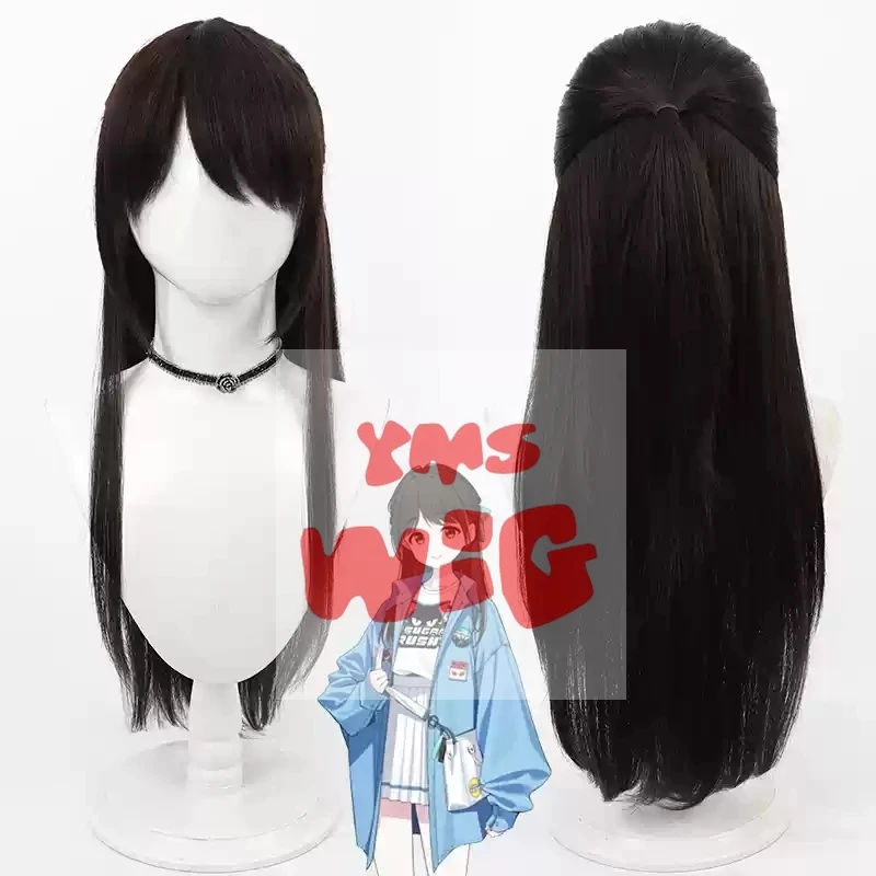 Blue Archive Kurimura Airi Cosplay Wig Black Brown Heat Resistant Synthetic Hair Halloween Party Role Play Carnival + Wig Cap