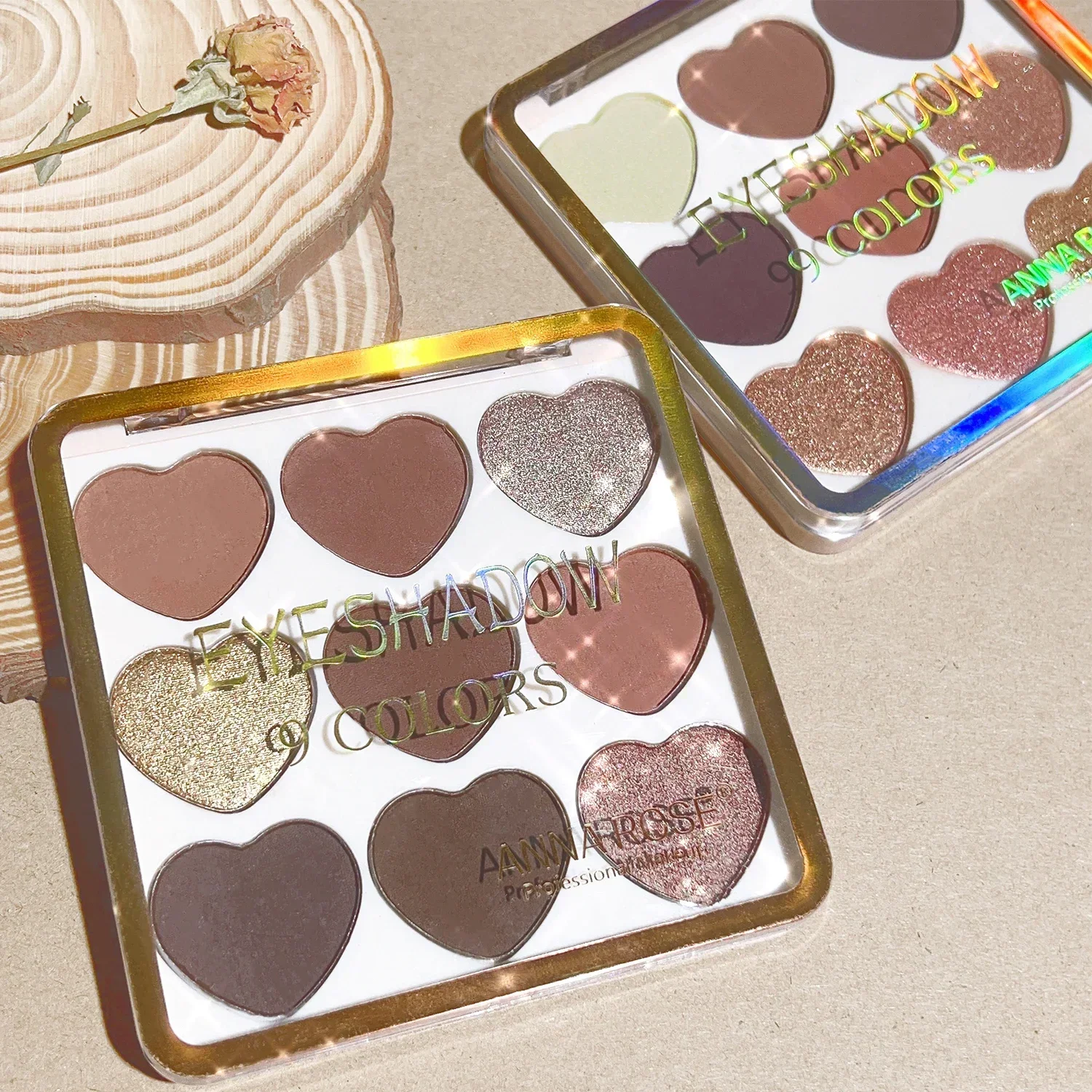 Paleta de sombras Love Nine Colors, brilho perolado fosco, à prova d'água e não é fácil de desbotar, paleta de maquiagem acessível