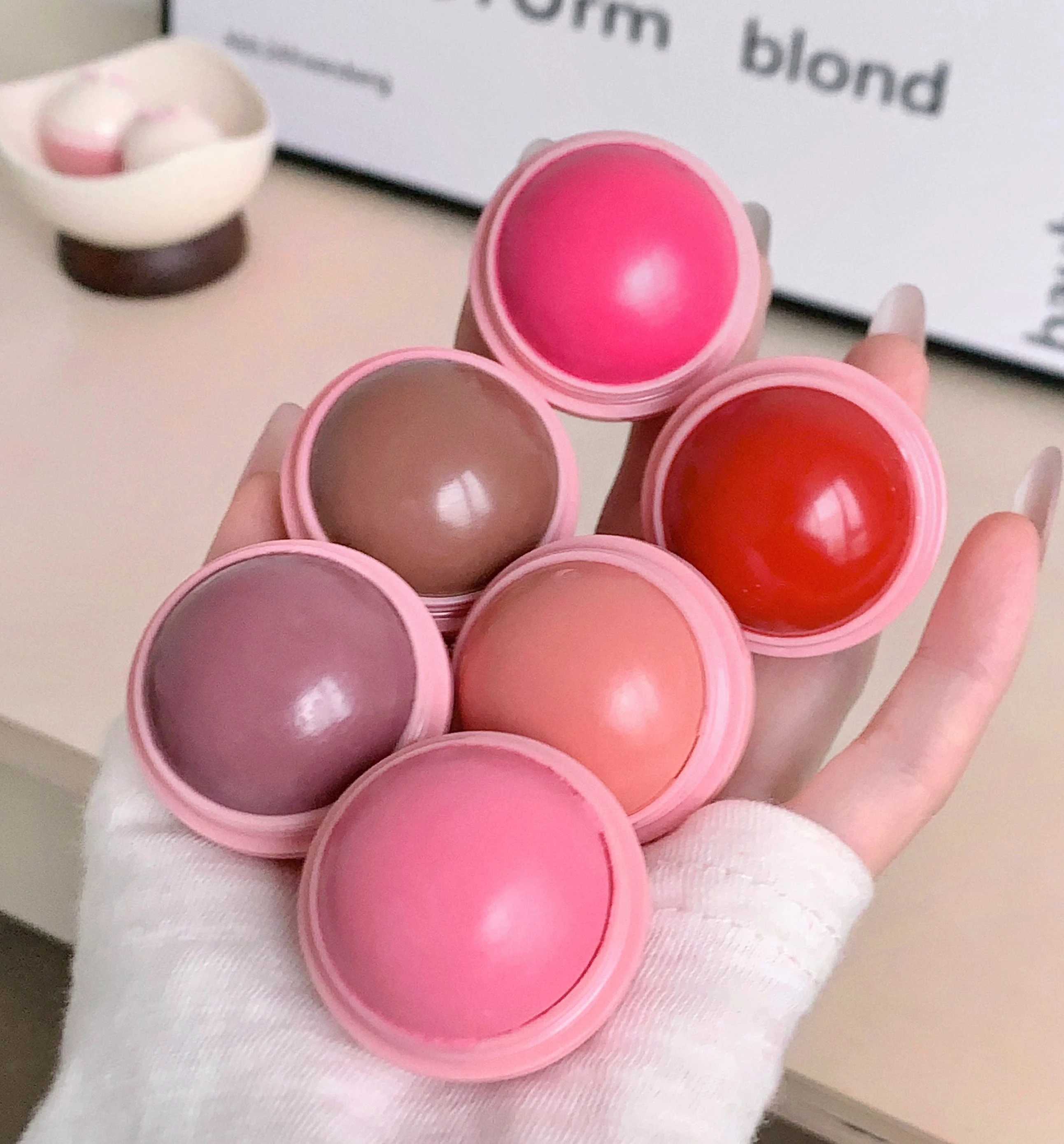 SHAQINUO ماتي أحمر الخدود الكرة ضوء الماء قلادة أحمر الخدود اشراق الوجه سهلة اللون متعددة الاستخدام أحمر الخدود ماكياج مناسبة للخدود #3