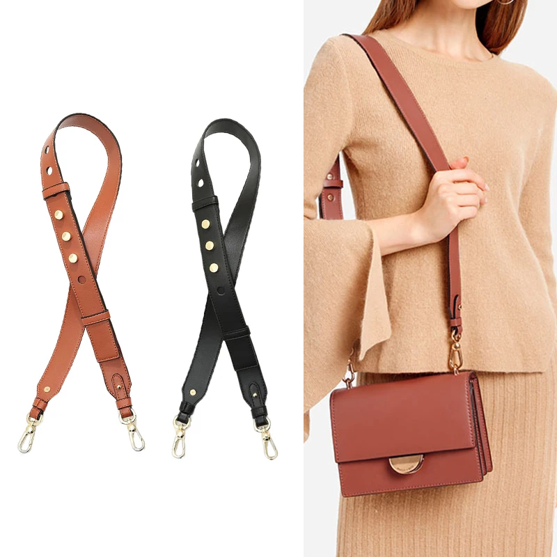 Double-sided Adjustable Bag Shoulder Strap Leather Wide Bag black White Red Brown Strap DIY Crossbody Handbag Bag Part Accessory