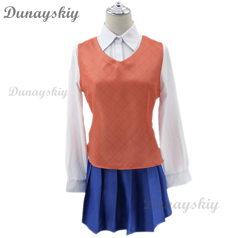 Spiel Doki Doki Literatur Club Natsuki Cosplay Sayori Yuri Monika Cosplay Kostüm Perücke Set Schuluniform Mädchen Frauen Kostüme