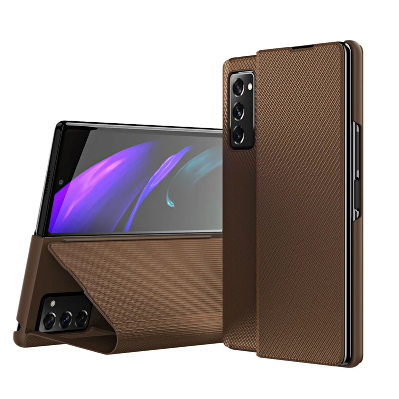 For Samsung Galaxy Z Fold 3 Leather Case Full Protection Holder Flip Case Anti-Knock Kickstand Cover For Galaxy Z Fold3 Fold 2