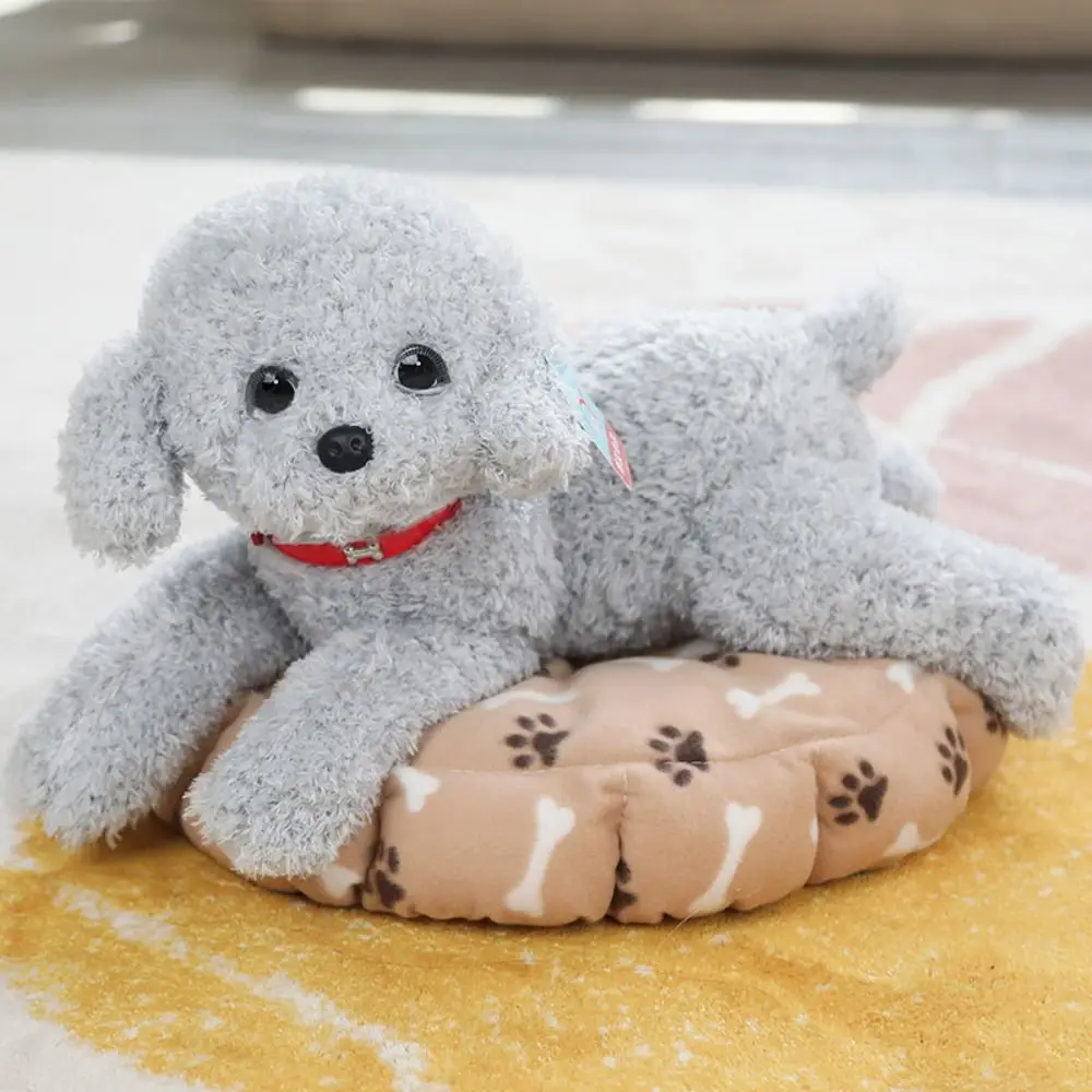 Realistico cane peluche simulazione animali di peluche farciti cuccioli di peluche bambole morbidi e carini capelli ricci barboncino giocattoli di peluche regalo di compleanno