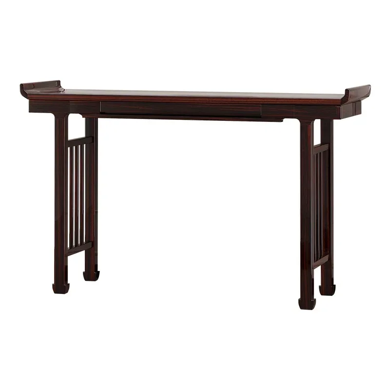 table incense case, home hall strip case, ebony wood entryway enshrinement, cocked Buddha hall, black walnut offering, modern