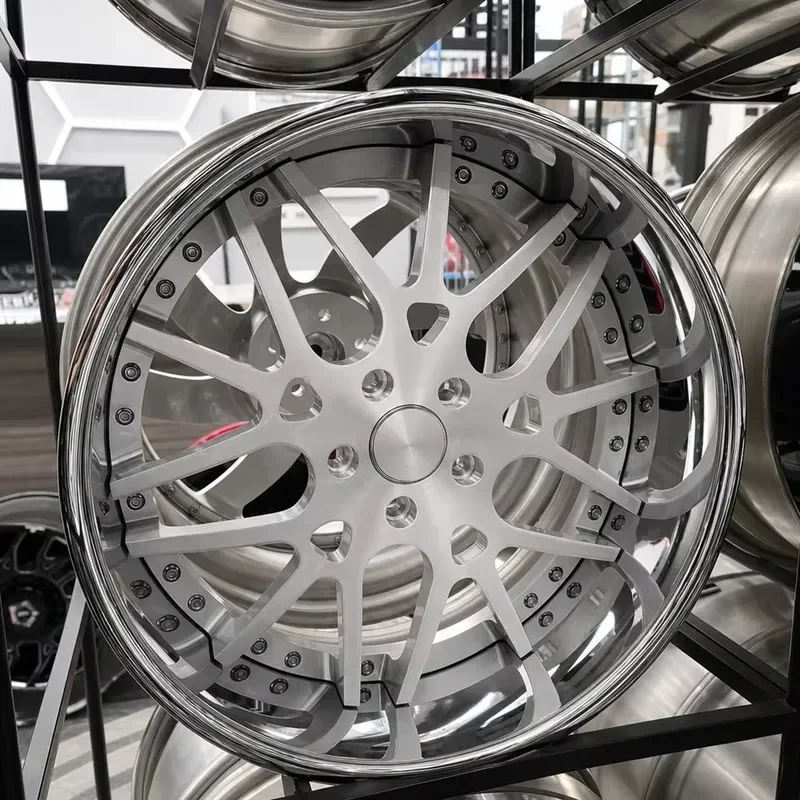 Aerospace Grade 6061-T6 Fully Forged 2PC Rims Interwoven Spoke Mesh Design Deep Dish Wheels for Luxury Sedan SUV