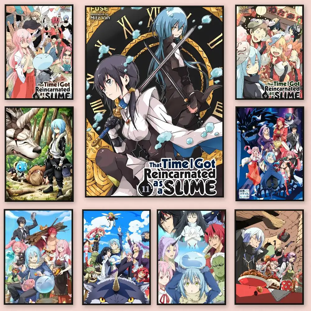 Whimsical Epic Anime T-That Time Reincarnated As A Slime Poster Series HD Wall Living Room Home Decor Gift