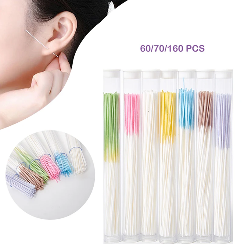 60/70/160pcs Pierced Ear Cleaning Herb Solution Paper Floss Ear Hole Aftercare Tools Kit Disposable Earrings Hole Cleaner