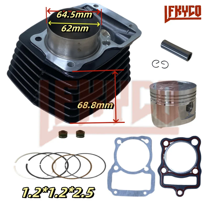 62mm Bore Motorcycle Cylinder Kit Piston Gasket Set for Honda ZongShen CG125 CG 125CC Upgrade To 150CC CG150 Motor Engine Parts