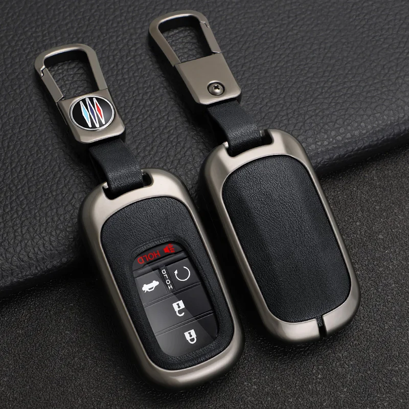 

Zinc Alloy Car Key Case Cover Shell Holder Protector Auto Styling Accessory For Honda Civic Accord HR-V CR-V CRV 11th 2022 2023