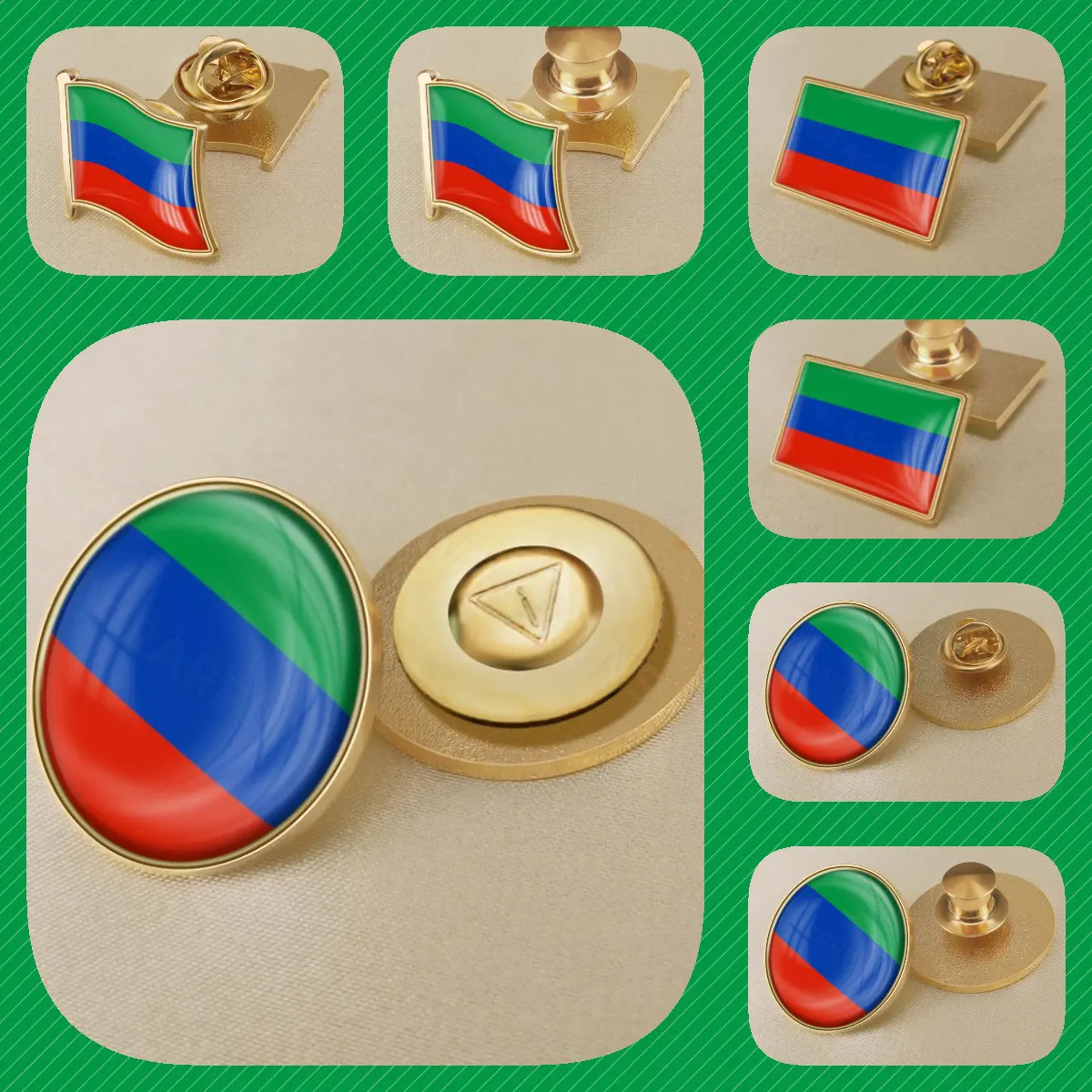 Coat of Arms of Dagestan of Russian Federation Flag Lapel Pins Broochs Badges