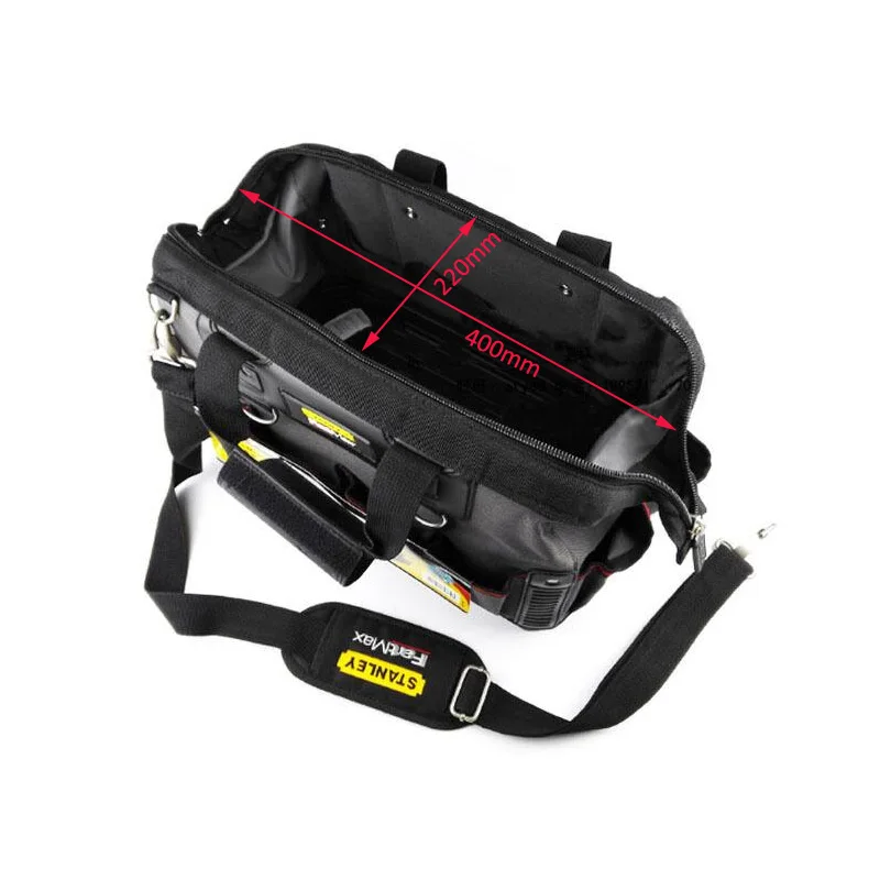 FatMax 16 inch 97-489 work tools bag storage with adjustable shoulder strap toolbag open mouth water proof hard bottom 18 pouch