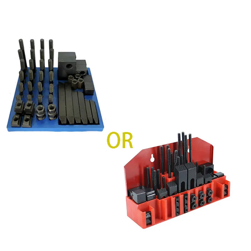 Combinado T-slot Clamp Kit Multi Function Press Plate Almofada de Ferro Endurecido m6 m8 M10 M12 M14 M16 M24 58 Peças
